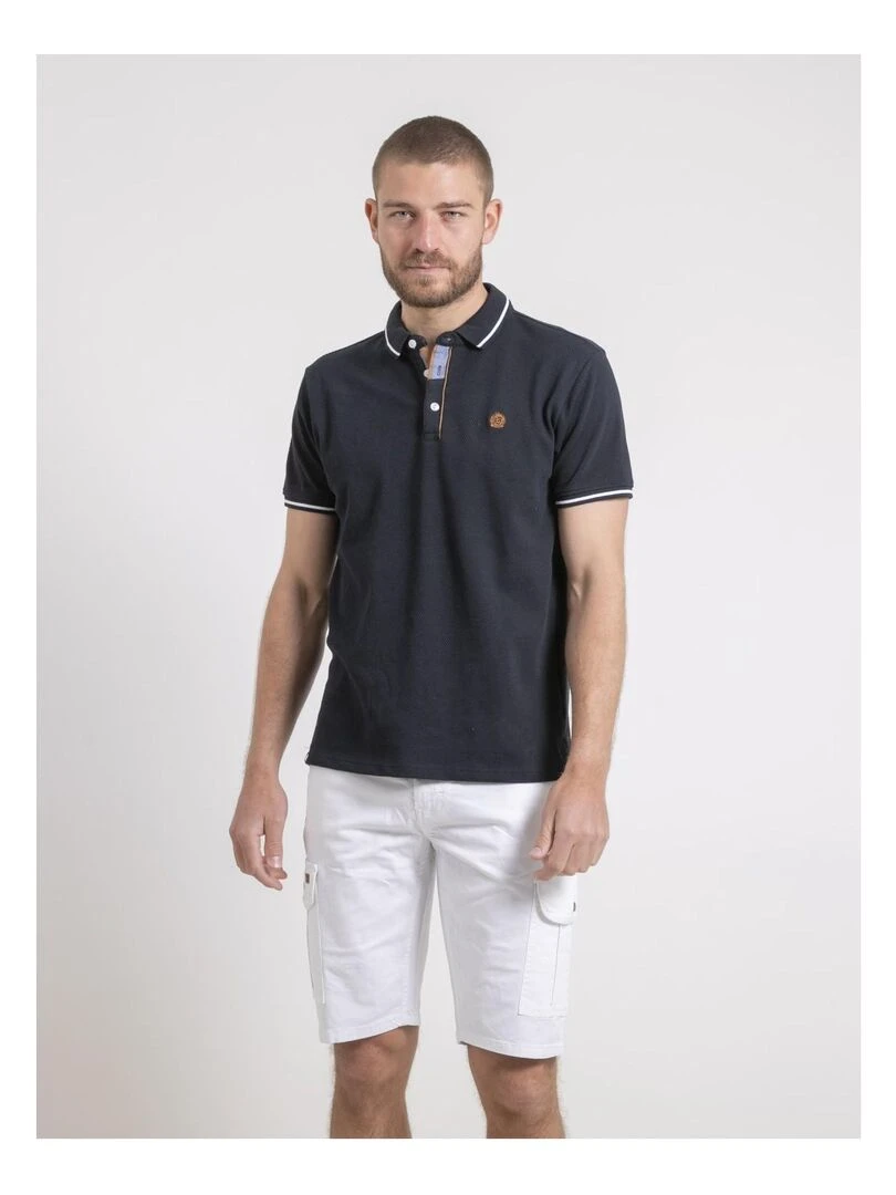 Polo manches courtes pur coton PEPILAN Bleu marine