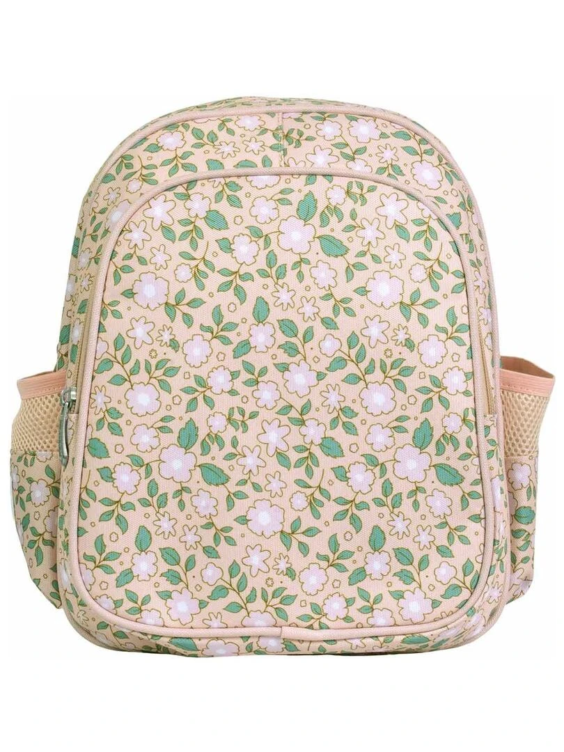Sac à dos Fleurs rose avec poche isotherme Rose clair