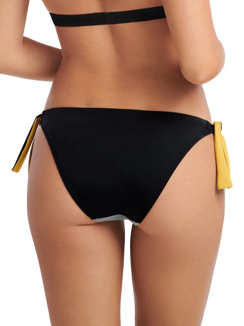Bas maillot slip de bain à nouettes Quinby Noir