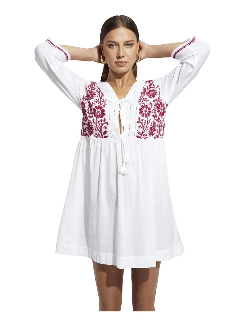 Robe estivale manches trois quarts Daiquiri Violet prune