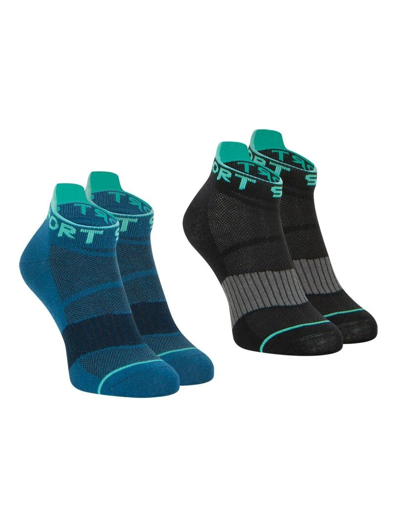 Lot de 2 paires de socquettes homme Running Noir