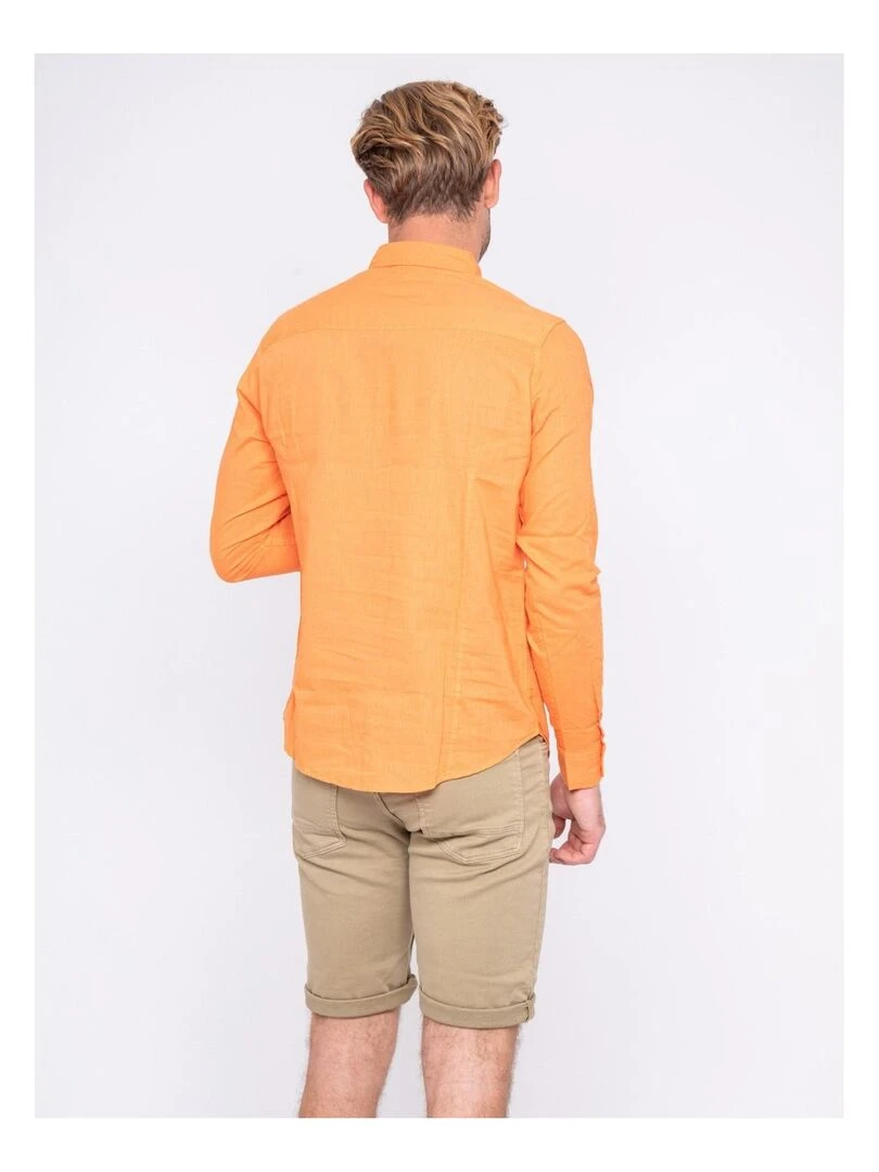 Chemise manches longues lin et coton DALICOT Orange