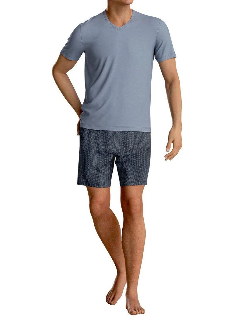 Pyjama court Action Bleu