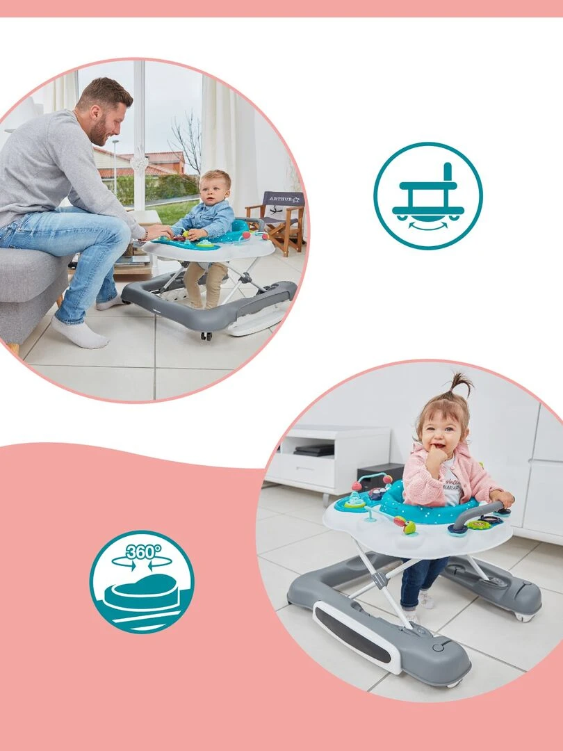 Trotteur Pousseur 5 En 1 Babymoov   Bleu