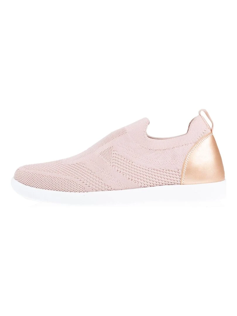 Baskets Confort Femme slip on Rose poudré   Rose clair