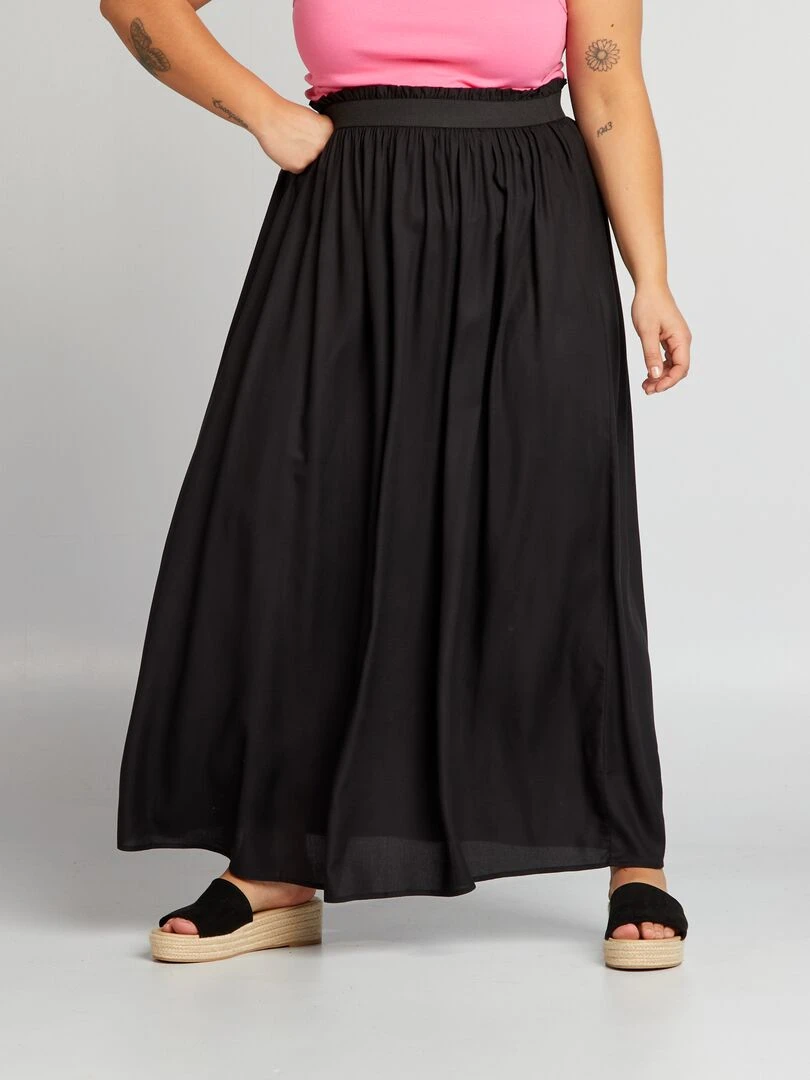 Jupe longue fluide 'Only Carmakoma' noir