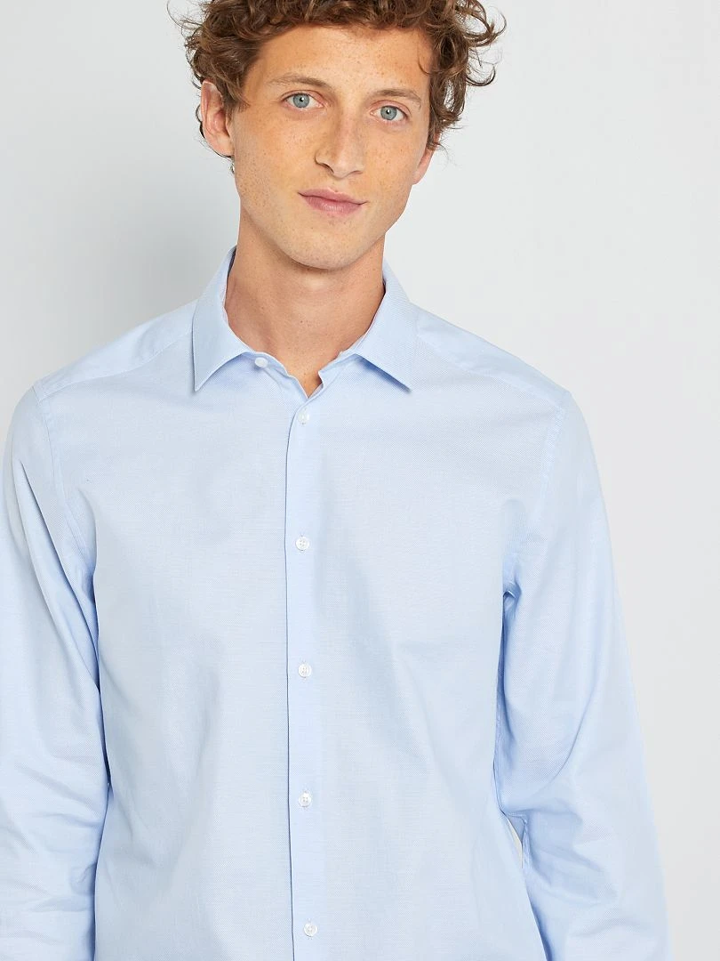 Chemise droite unie bleu ciel
