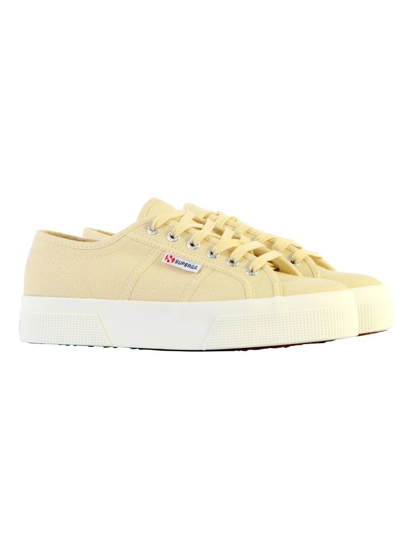 Basket Basse à Lacets Superga Platform   Beige clair