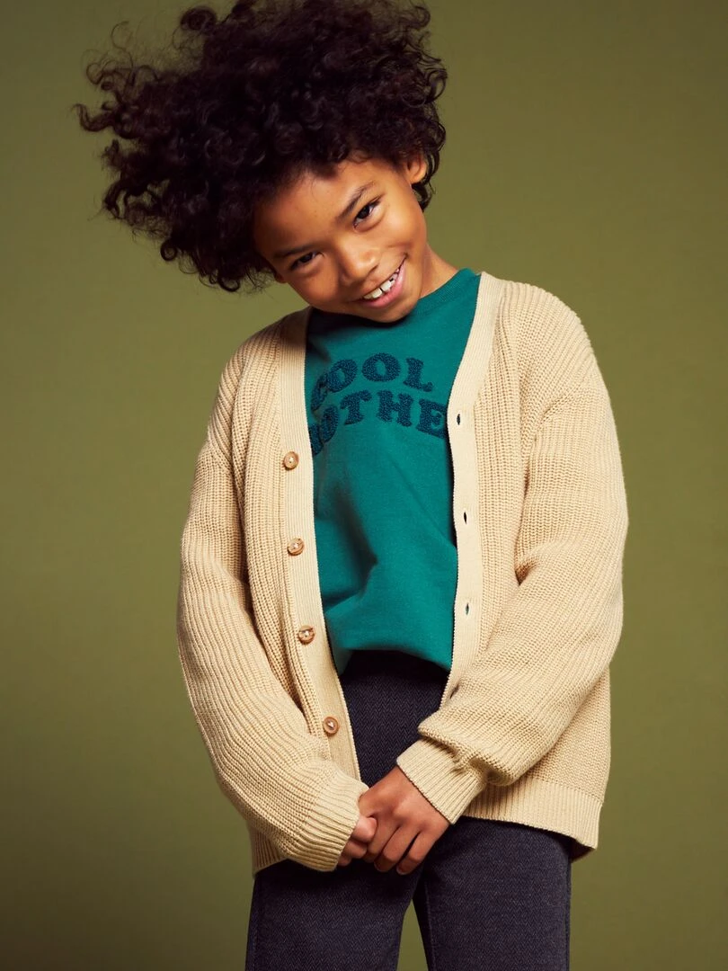 Gilet en maille perlée Beige