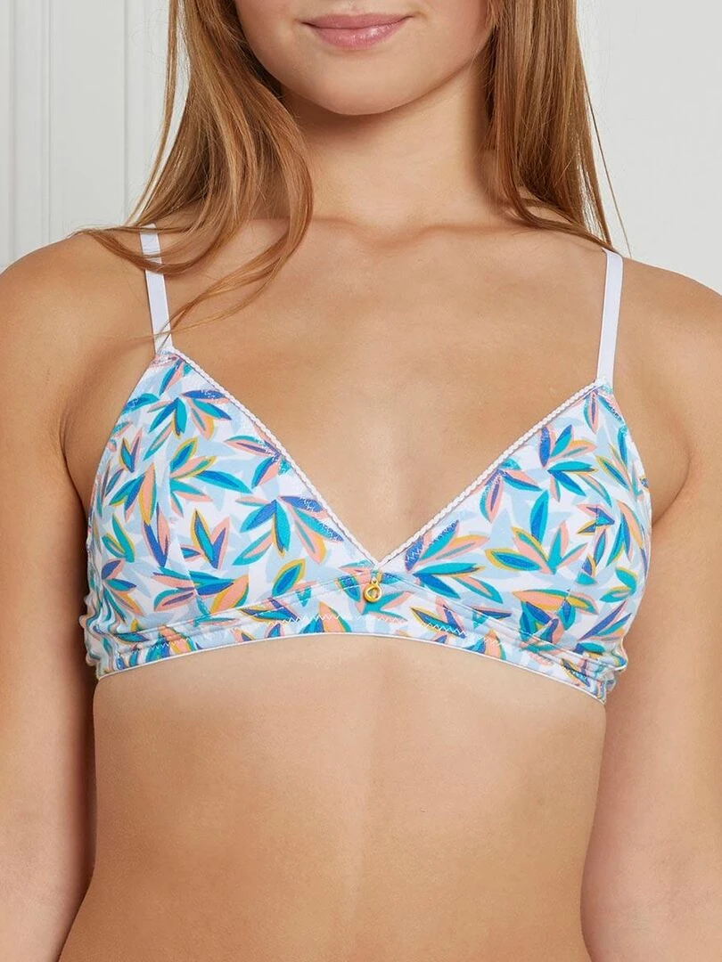 Soutien gorge triangle sans coques en coton CLEM   Morgan Junior   Bleu