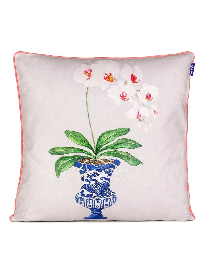 Housse de coussin décoratif Phal "Happyfriday" Blanc