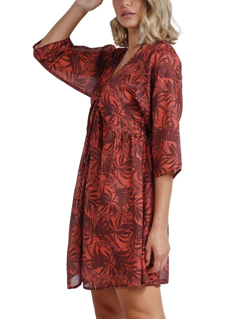 Robe de plage Sunset Palm   Marron