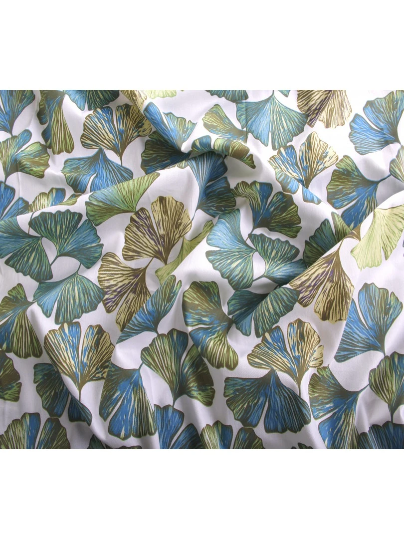 Blanc Avenue Taie De Traversin 86x185 Cm Satin De Coton Imprimé Vert