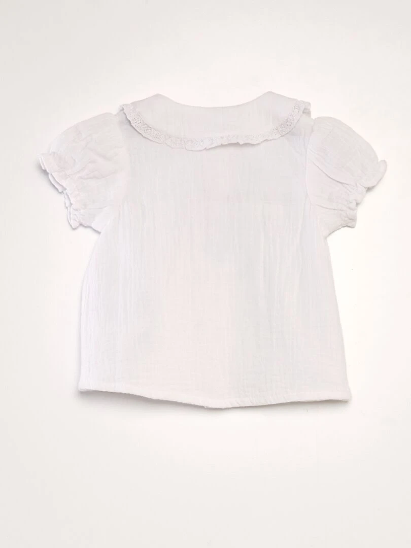 Blouse en double gaze de coton blanc