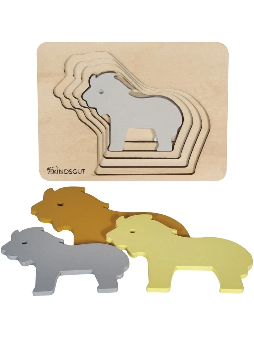 Puzzle animaux lion en bois   N/A