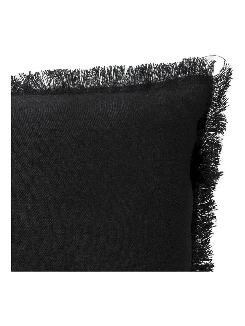 Coussin lin bords effilés 'Deko&co' Noir