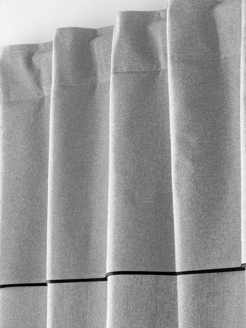 Rideau voilage surfilé passants cachés   Gris chiné