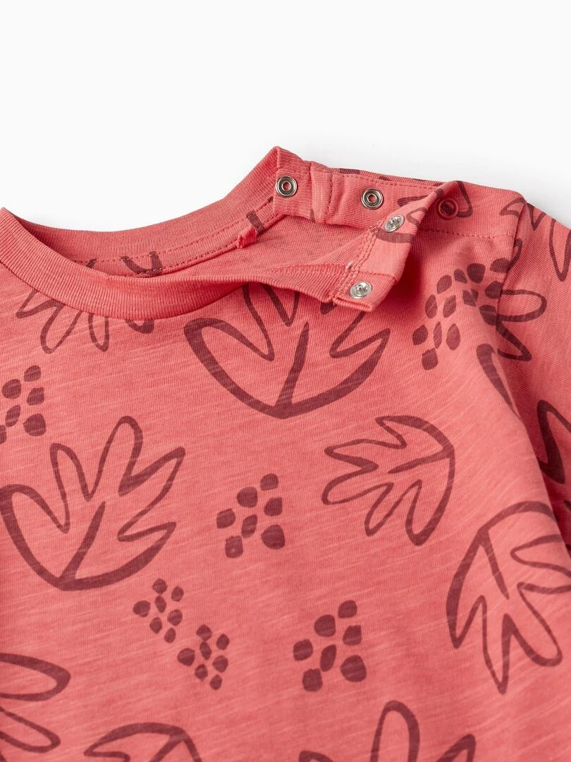 T Shirt + Short en Coton pour Garçon 'Feuilles'  CUBA   Rose