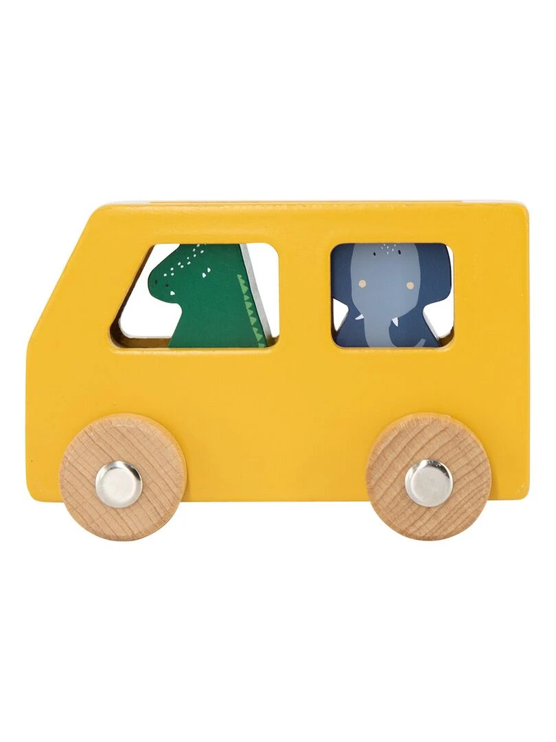 Lot de 3 voitures animaux en bois   N/A