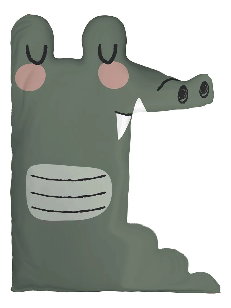 Coussin Ali le crocodile Vert