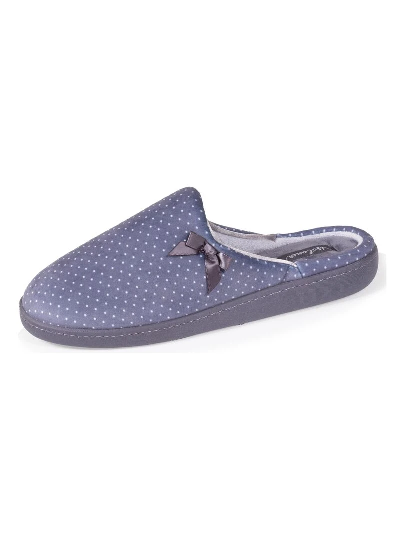 Chaussons mules Femme Pois Gris Multicolore