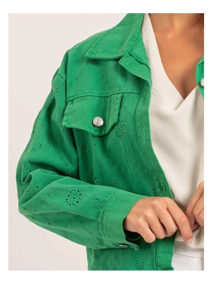 Veste broderies anglaises UKRINE   Vert