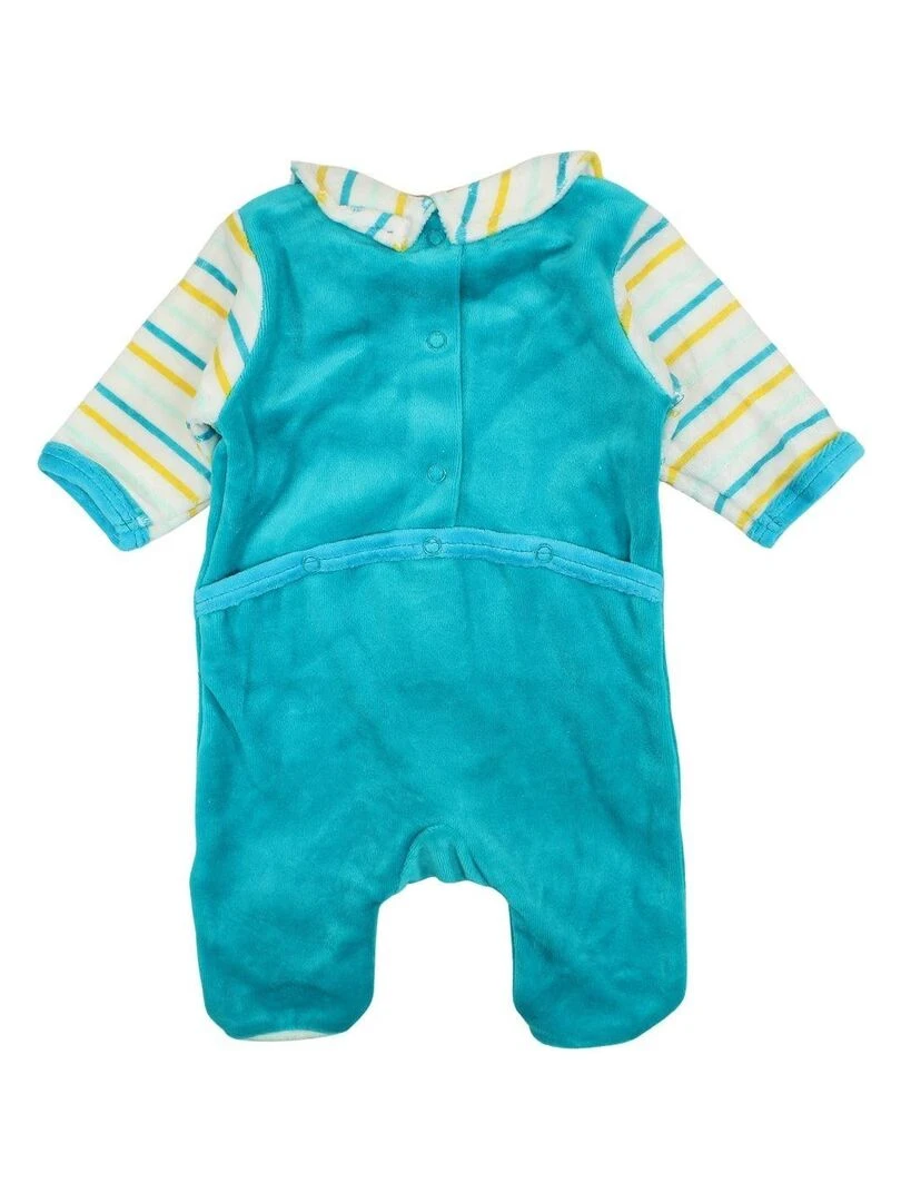 Lee Cooper Grenouillere bébé garçon imprimé Lee Cooper en coton Bleu turquoise