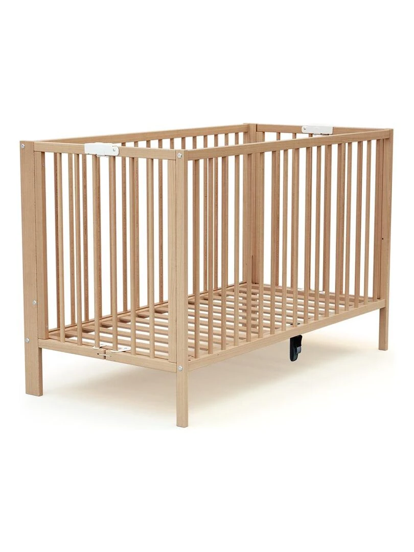 AT4    Lit bébé pliant ESSENTIEL en bois   Marron clair
