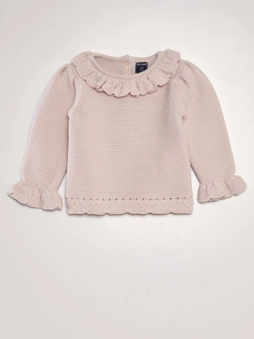 Pull en matière ajourée Rose