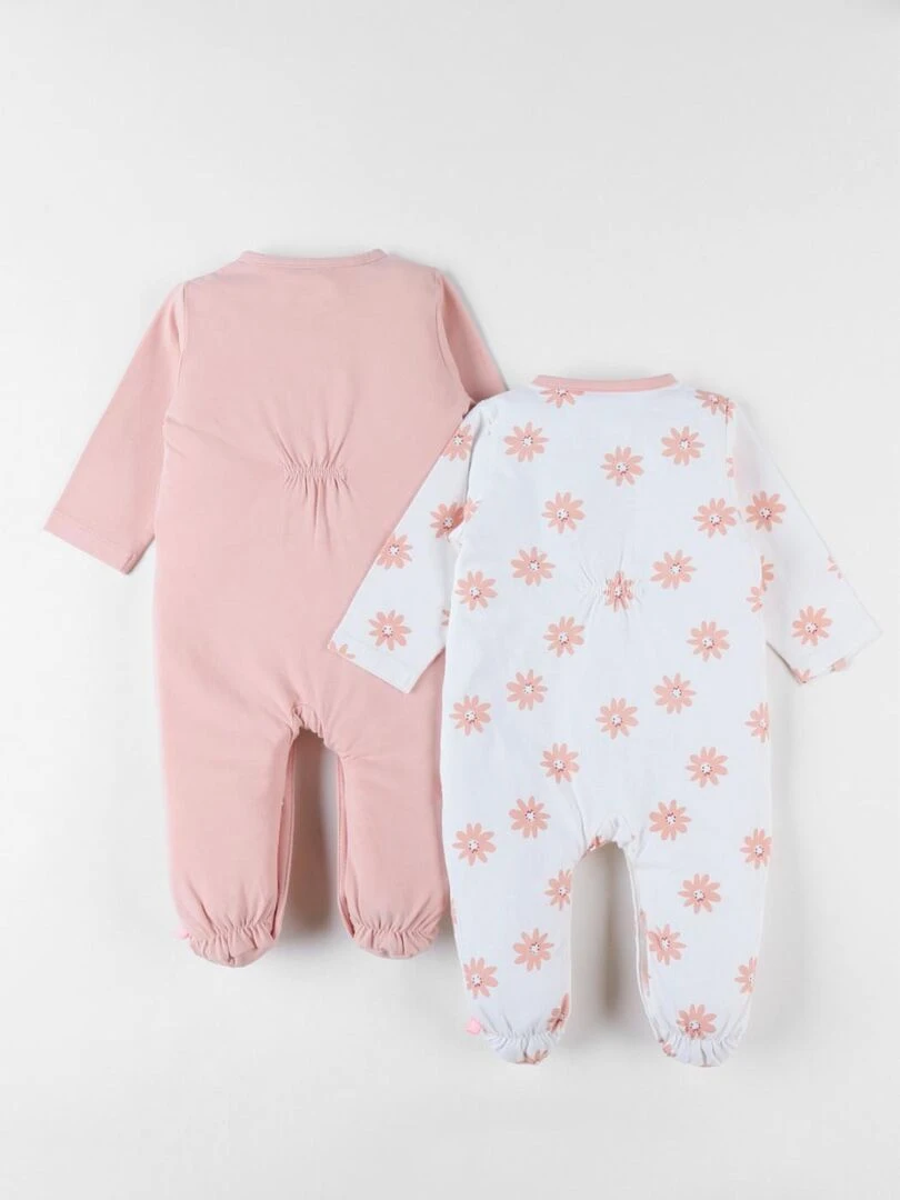 Set de 2 pyjamas 1 pièce écru/blush Noukie's Rose