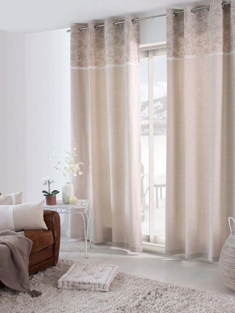 Rideau à œillets 140x240 Rosa naturel coton   Beige