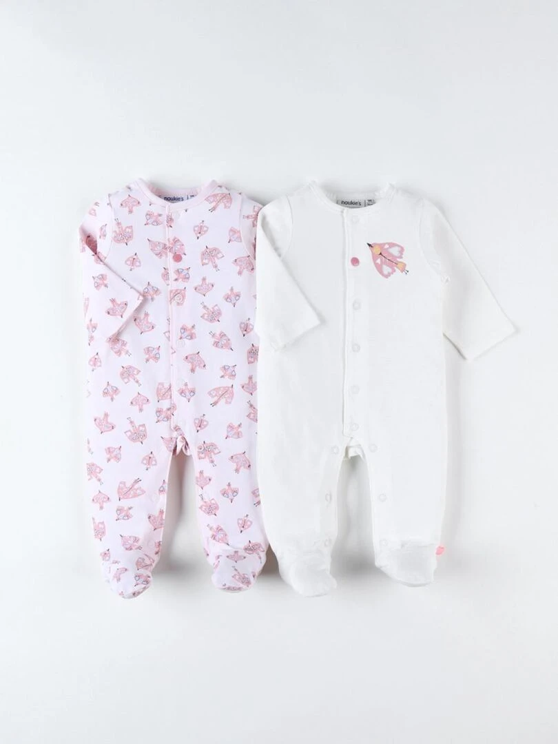 Set de 2 pyjamas 1 pièce clair/écru Noukie's Rose