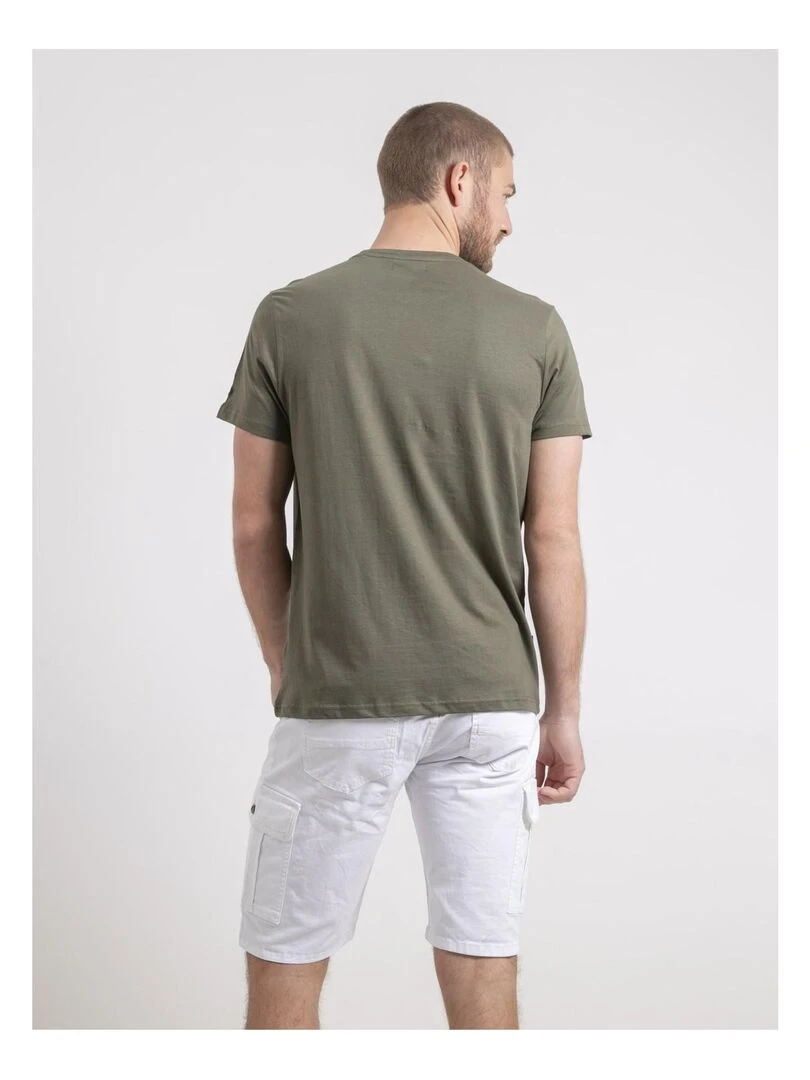 T shirt col rond pur coton NEVENOU Kaki
