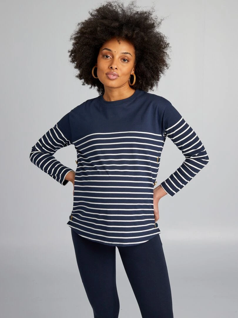 T shirt d'allaitement à rayures Marine
