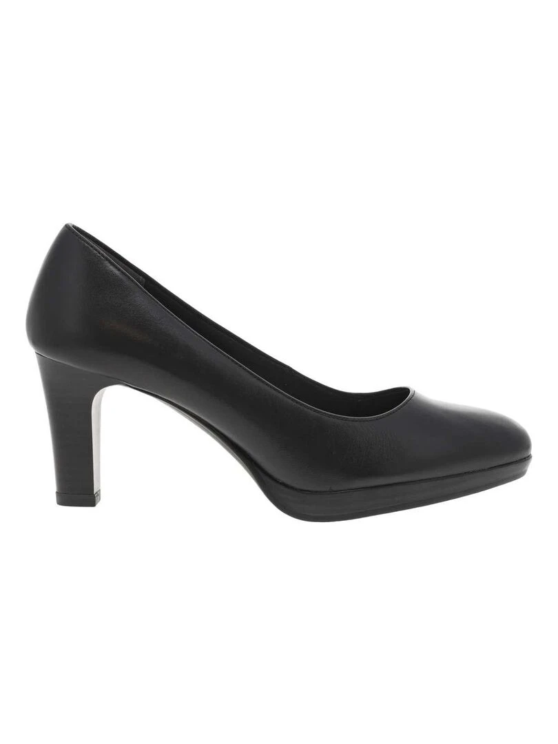 TAMARIS   Escarpins cuir talon entonnoir   Noir
