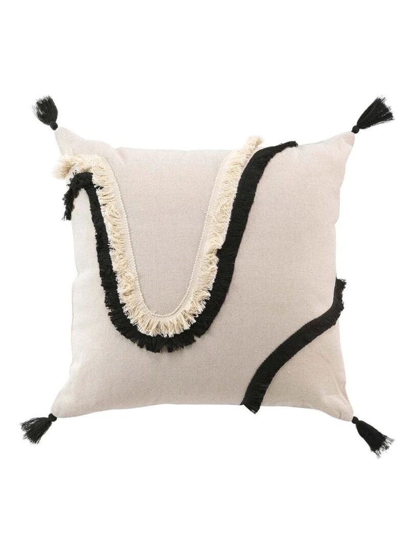 Coussin déhoussable 40x40 cm Fantaisie Malory noir Noir