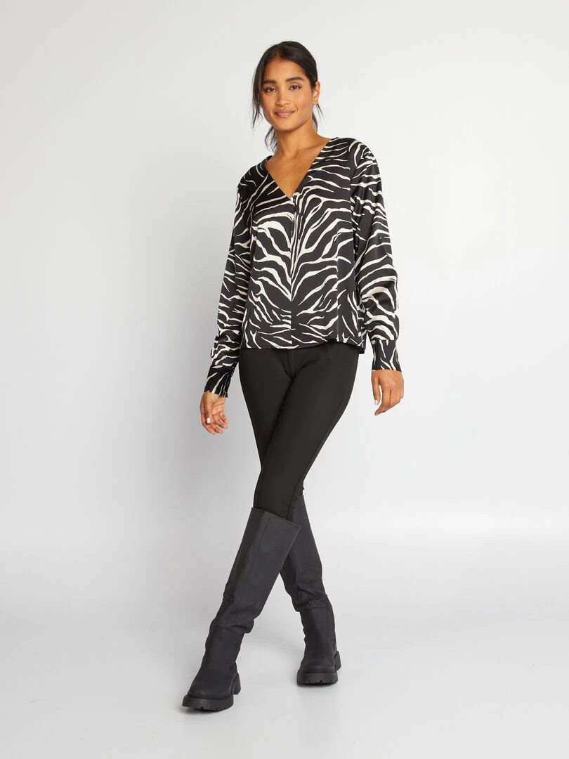 Blouse 'JDY' avec imprimé Noir/blanc
