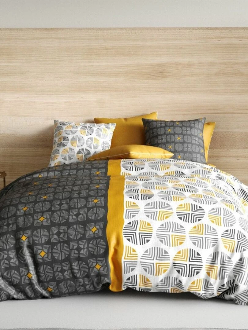 Housse de couette 240x220 Arturo + 2 taies 100% coton 57 fils   Bleu