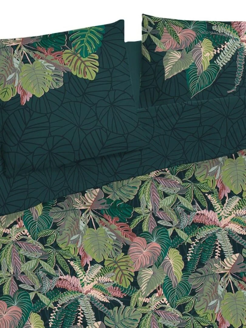 Housse de couette Eden + taie(s) 100% coton 57 fils Vert
