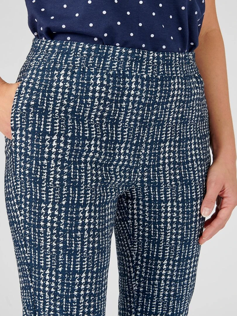 Pantalon enfilable imprimé Damart Bleu marine