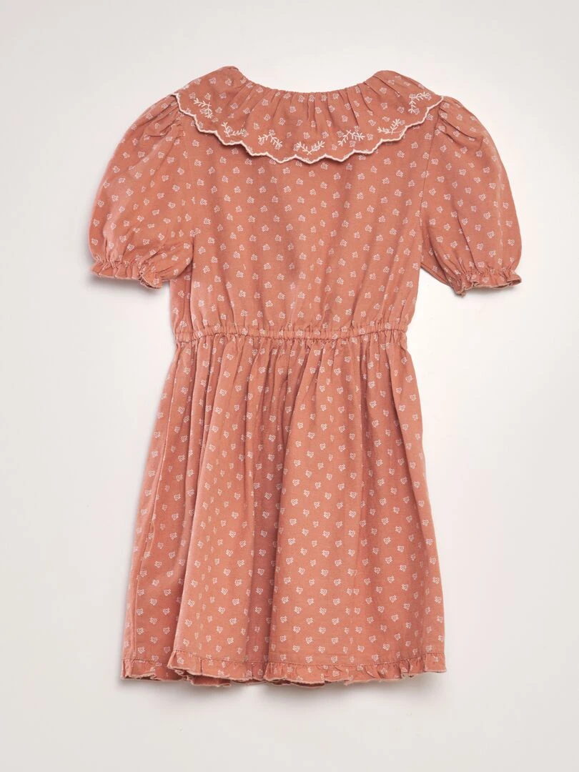 Robe style rétro en lin Rose saumon