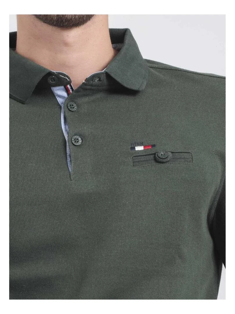 Pull fin col polo WAMITOL   Vert foncé