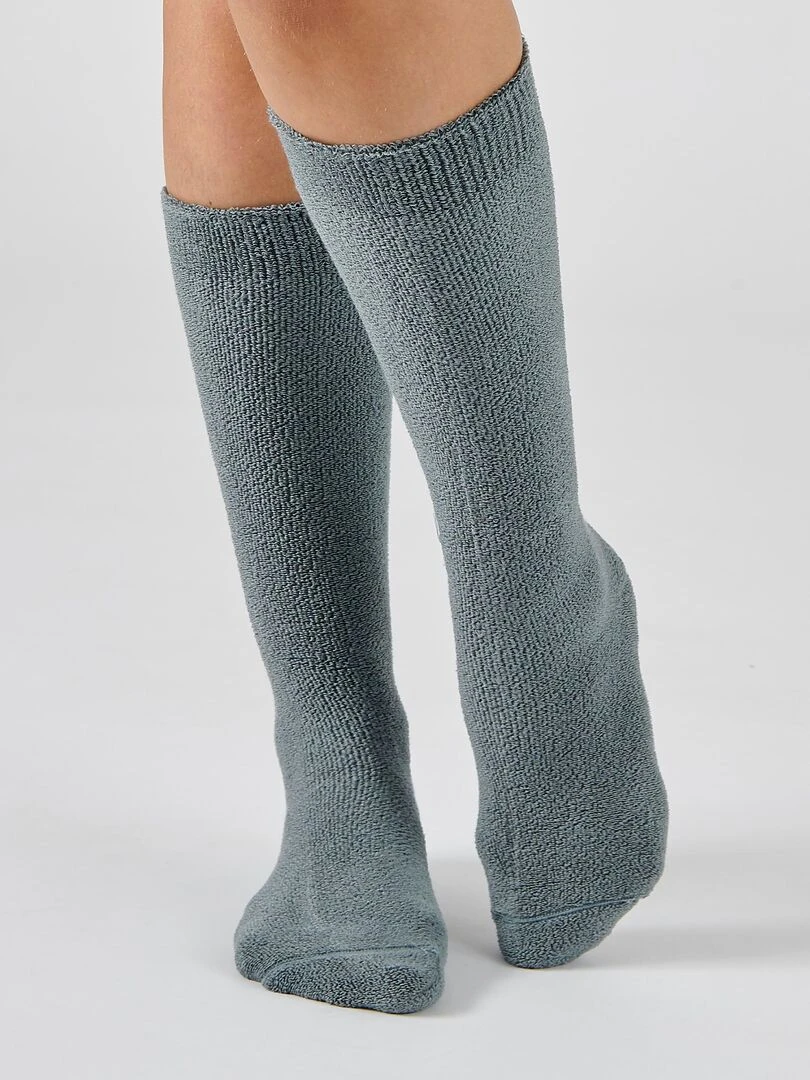 Mi bas jersey maille bouclette Thermolactyl Damart Gris perle