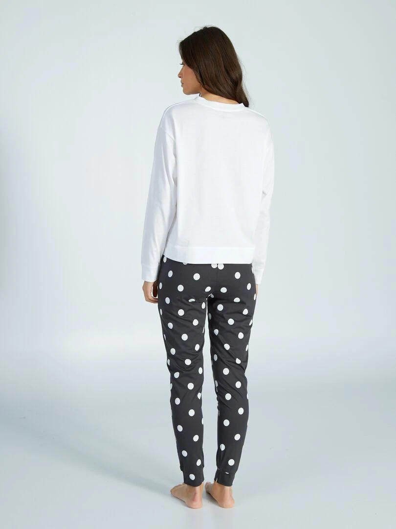 Pyjama long 'Dalmatien'   2 pièces   Blanc dalmatien