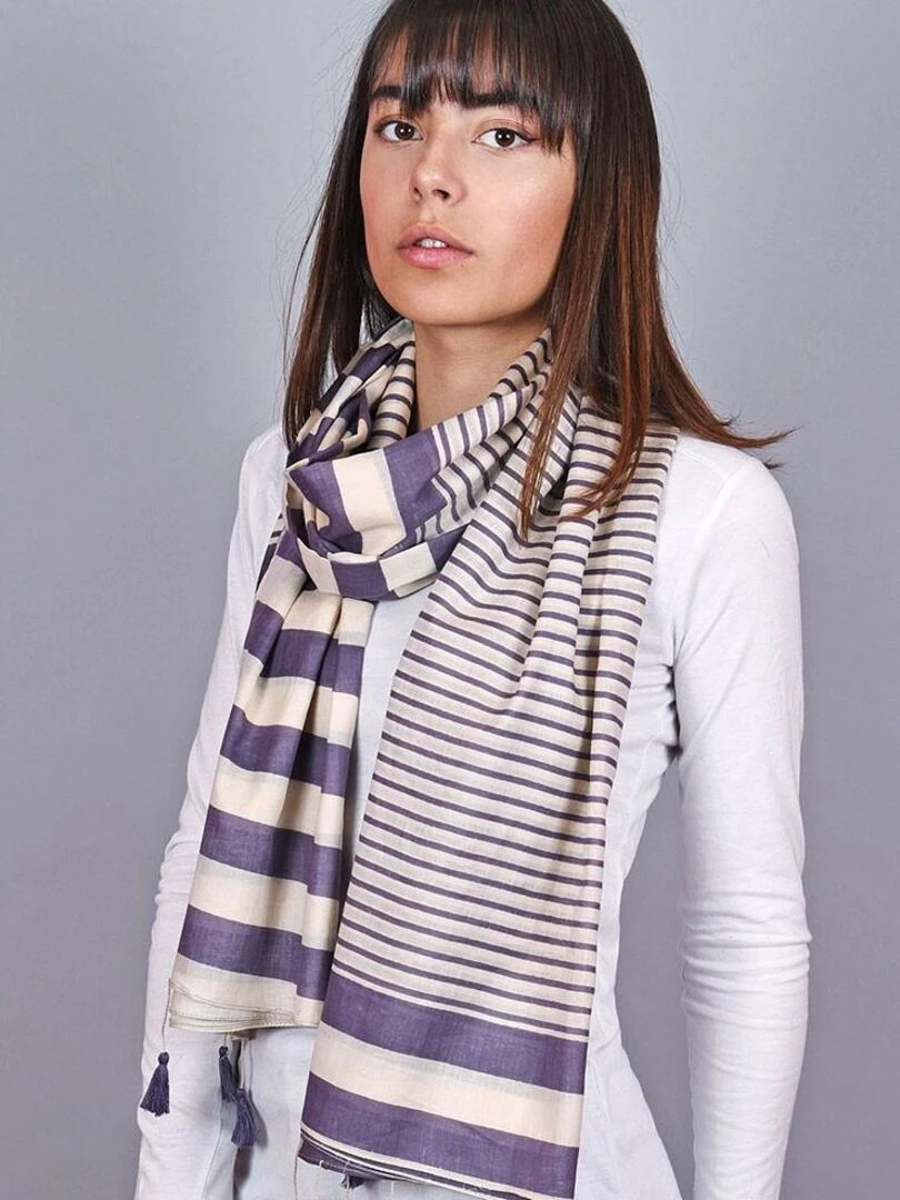 Foulard marinière Violet aubergine