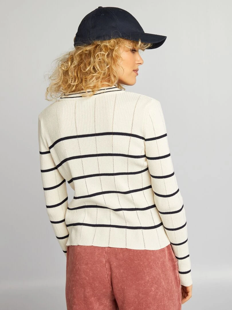 Gilet en maille côtelée   Beige