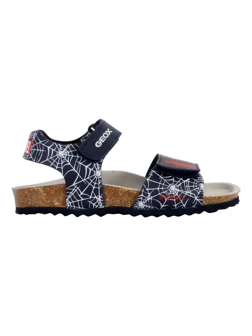 Sandale Plate Cuir Geox Ghita Print.Synth.Lea Bleu marine