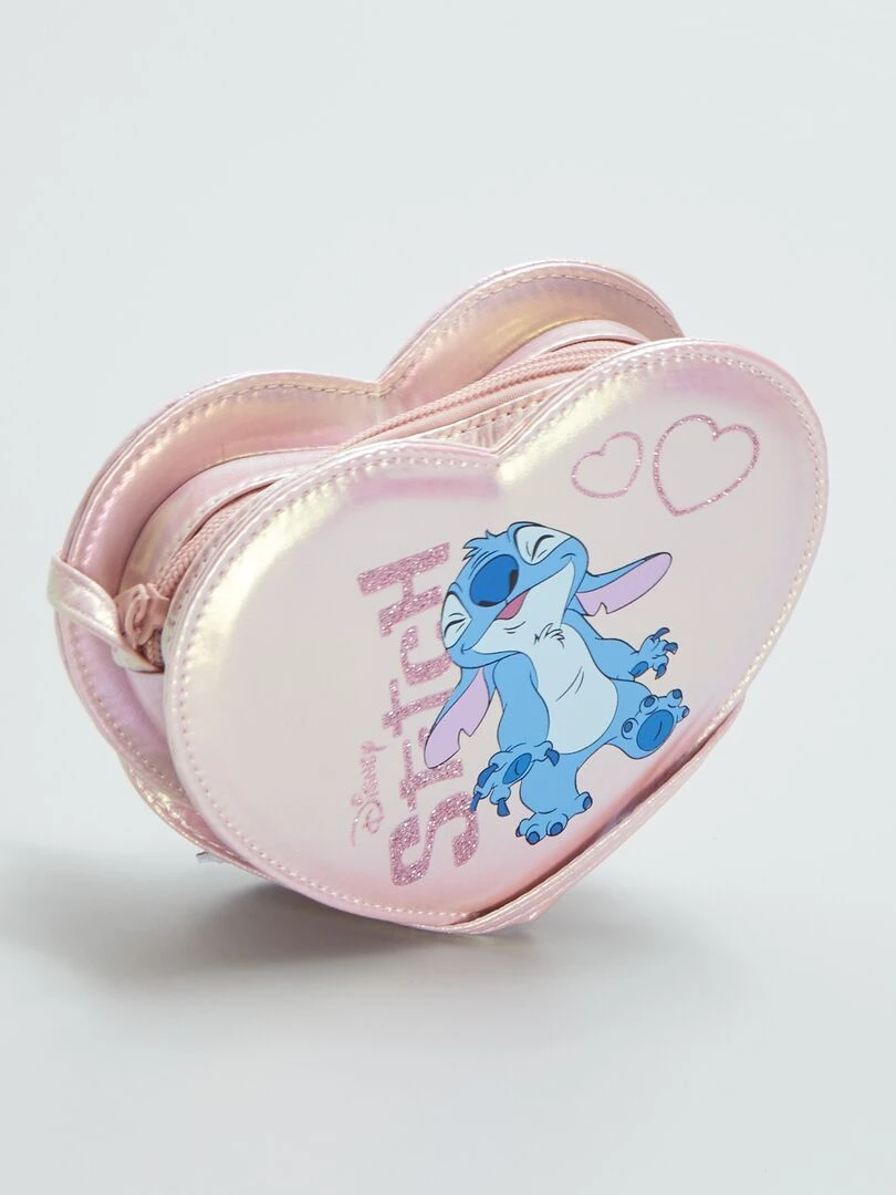 Sac bandoulière en forme de cœur 'Stitch' Rose