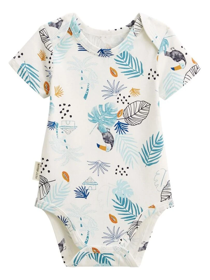 Lot de 2 bodies bébé manches courtes Athi   Bleu