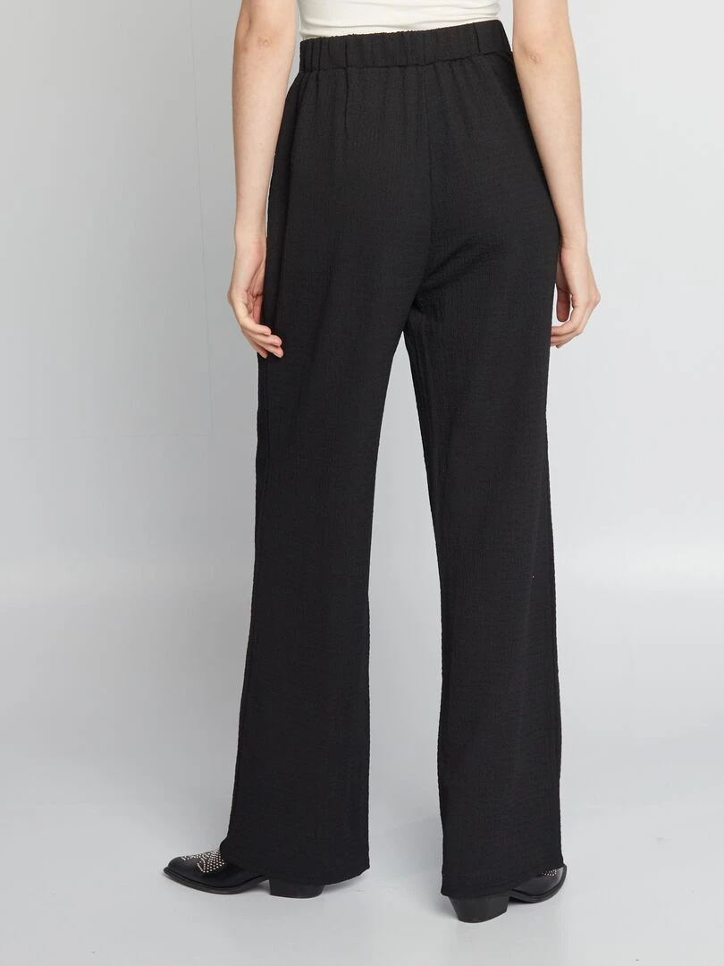 Pantalon large gaufrée   noir